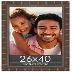 26x40 Modern Bamboo Picture Frame with UV-Resistant Acrylic & Acid Free Backing, Available in5 Finishes - Gold, Silver, Brown, Black, and Natural