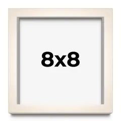 Square Modernist White Picture Frame - UV Acrylic, Foam Board Backing, Hanging Hardware