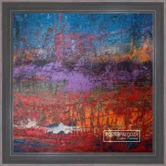 Square Elegant Silver Picture Frame - UV Acrylic, Foam Board Backing, Hanging Hardware