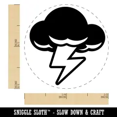 Thunder Storm Cloud Weather Lighting Bolt Self-Inking Rubber Stamp Crafting Dry Pad