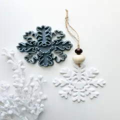 SKULL SNOWFLAKE ORNAMENT | DARK CHRISTMAS | CLAY CUTTER