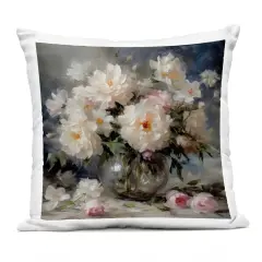 Stupell Industries Romantic Flowers in Round Vase Outdoor Pillow, 18 x 7 x 18