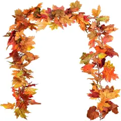 2 Pack Fall Garland Maple Leaf, 5.9Ft/Piece Hanging Vine Garland
