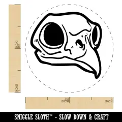 Owl Bird Skull Bones Skeleton Self-Inking Rubber Stamp Crafting Planners Lime Green