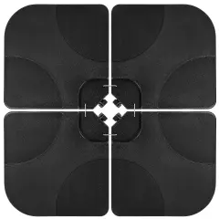 Best Choice Products 4-Piece Cantilever Offset Patio Umbrella Stand Square Base Plate Set w/ Easy-Fill Spouts Black