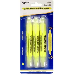 Jumbo Double-Tip Yellow Highlighter Pens, Fine &ndash; 24 Sets