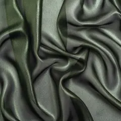 1 Yard Green & Black Metallic Chiffon Lightweight Polyester Sheer Fabric, 60" Wide