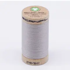 300 Yards Smooth Organic Pima Cotton Thread Silver Cloud 30wt