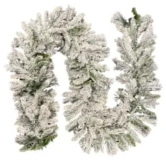 Christmas Flocked Fraser Garland (9' x 12") Unlit