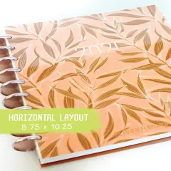 2025 Planner - Horizontal Layout, Disc Bound - "Golden Leaves" (#707)