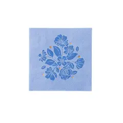BELLE BLUE ELEGANT FLORAL COCKTAIL NAPKINS