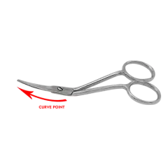 4" Fine Point, Mini Double Curved, Embroidery, Applique Scissors