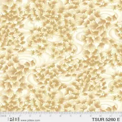 Yellow Gold Tsuru Swirling Leaves 44"/45" Fabric Per Yard