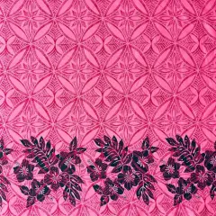 1 Yard Tropical Floral Border Fabric 100% Polyester, 60" Wide Pink