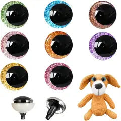 64 Pcs Glitter Safety Eyes 30mm (8 Colors)