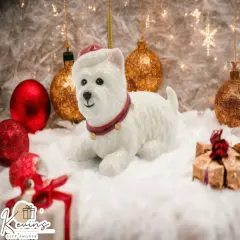 Ceramic West Terrier Dog Christmas Tree Ornament, Home D&eacute;cor, Gift for Her, Gift for Mom, Kitchen D&eacute;cor, Dog Lover Gift, Pet Loss Gift