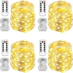 4 Pack 20 Ft 60 LED Fairy Lights Battery Operated Christmas Lights