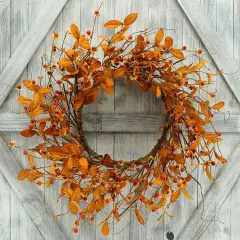 Artificial Fall Wreath - Fawn Bitter Sweet Berry