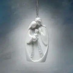 Ceramic Holy Family Nativity Ornament, Home D&eacute;cor, Religious D&eacute;cor, Religious Gift, Church D&eacute;cor, Baptism Gift