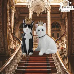 Ceramic King and Queen of Cats Salt and Pepper Shakers, Home D&eacute;cor, Gift for Her, Gift for Mom, Kitchen D&eacute;cor, Cat Lovers Gift