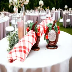 Ceramic Cherry Napkin Rings-Set of 4, Home D&eacute;cor, Gift for Her, Gift for Mom, Kitchen D&eacute;cor, Wedding Decor