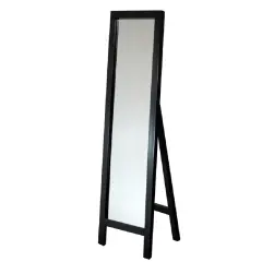 Espresso Solid Wood Free-standing Floor Mirror with Large 14x54-Inch Reflection