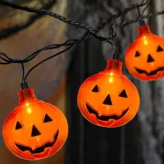 Pumpkin String Lights - 8.5Ft (Clear Orange Pumpkin Lights)