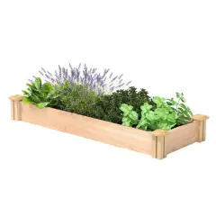 4ft Cedar Garden Bed Planter Box for Vegetables Herbs