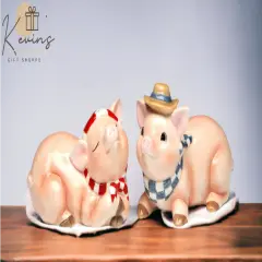 Ceramic Cowboy Pigs Salt & Pepper Shakers, Home D&eacute;cor, Gift for Her, Gift for Mom, Kitchen D&eacute;cor, Farmhouse D&eacute;cor