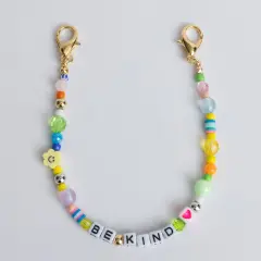 Be Kind Clip on Beaded Bag Chain 10"