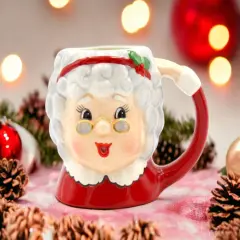 Ceramic Christmas Mrs. Claus Mug, Home D&eacute;cor, Gift for Her, Gift for Mom, Kitchen D&eacute;cor, Christmas D&eacute;cor