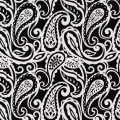 Raven - Black Paisley Upholstery Fabric 54 Inches"