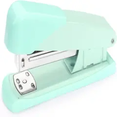 Green Office Desktop Stapler, 80 Staples, 20 Sheet Capacity, Vibrant Style
