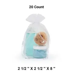 Cardboard Square Bottom Organza Bags 2 1/2 '' X 2 1/2 '' X 8 '' for Packaging White