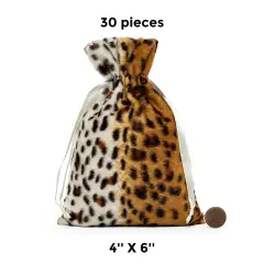 Stylish Animal Print Faux Fur Bags 4" x 6"