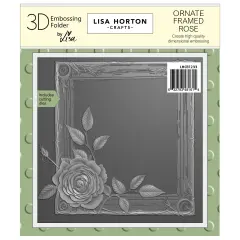 Lisa Horton Crafts Embossing Folder And Die 5"X7"-Ornate Framed Rose