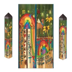 Rainbow Bridge Dog Art Pole 20 Inches Tall Pet Memorial