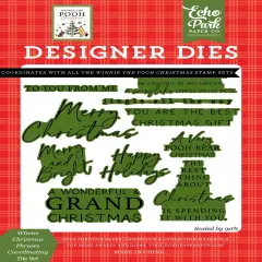 Echo Park Designer Medium Die Set-Winnie Christmas Phrases
