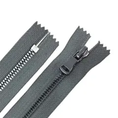 5MM One Way Non Separating Closed Bottom Zipper Gray Tape Gun Metal Teeth 7 Inches
