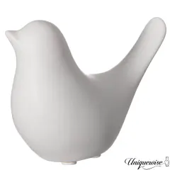 Uniquewise White Ceramic Bird Statue