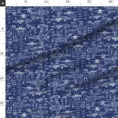 Various Fabrics by the Yard or Fat Quarter Fighter Planes Blueprint Pilot Engineer Technology Scientific Flight Custom Printed Fabric by Spoonflower