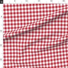 Various Fabrics by the Yard or Fat Quarter Buffalo Plaid Red White Check Tartan Picnic Custom Printed Fabric by Spoonflower