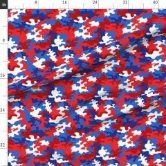 Various Fabrics by the Yard or Fat Quarter Camo Patriotic Usa July Red White Blue Camouflage American Flag 4Th Independence Custom Printed Fabric by Spoonflower