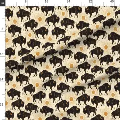 Various Fabrics by the Yard or Fat Quarter Bison Endangered Species Western Ranch Custom Printed Fabric by Spoonflower