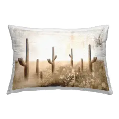Rustic Weathered Cactus Design by Dan Meneely Outdoor Printed Pillow 