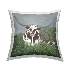 Spotted Longhorn in Nature Outdoor Printed Pillow Design by Ashley Justice, 18 x 7 x 18