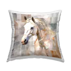 Geometric Rustic Horse Design by Irena Orlov Throw Pillow 