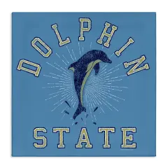 Stupell Industries Vintage Dolphin State Canvas Wall Art Design by Spirit Animals/Life Is High