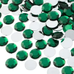 John Bead 12mm (SS50) Round Acrylic Flat Back Rhinestones, 400pcs Green