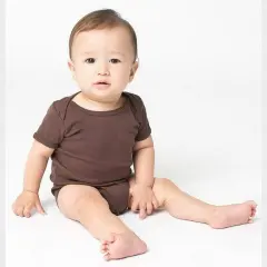 Rabbit Skins&reg; Infant Baby Rib Bodysuit Short Sleeve Brown
